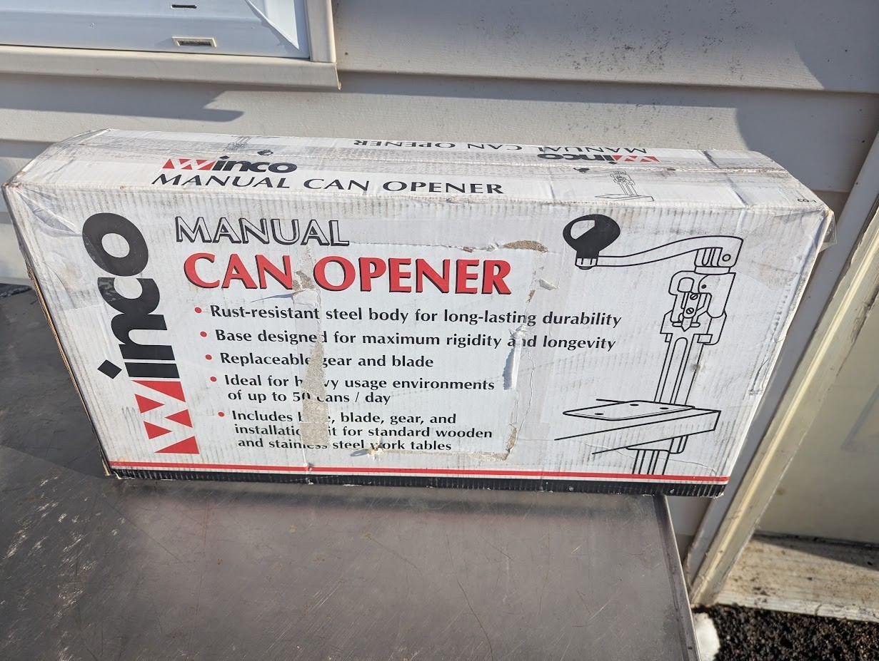 Winco CO-1 #10 Table Mounted Cast Iron Can Opener New Rough Box