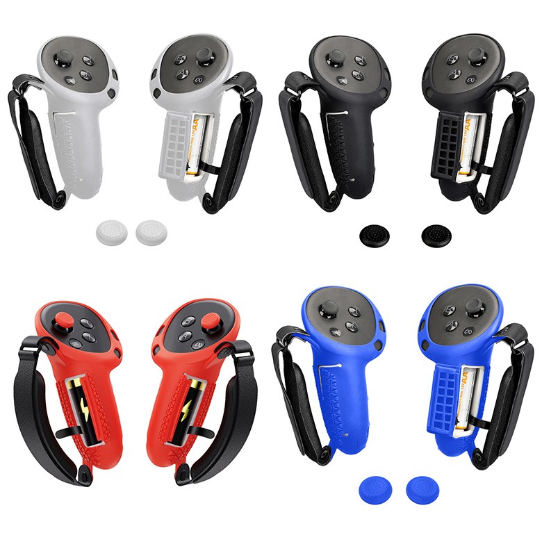 1Pair Silicone Sleeve VR Control Handle Grip Protective Cover For Quest 3S