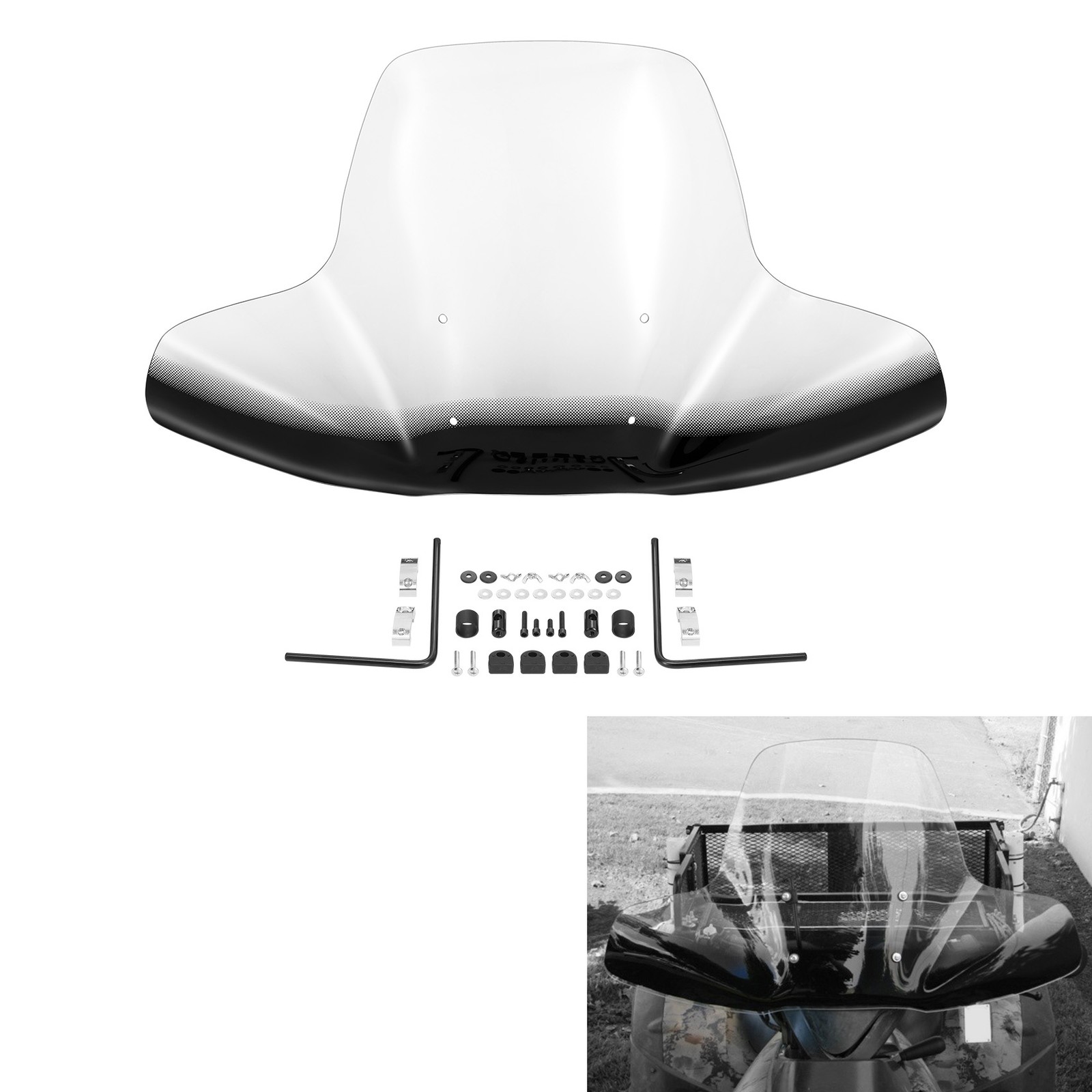 2-TONE Utility ATV Handlebar Windshield Wind Screen Cover Fit For Yamaha Honda