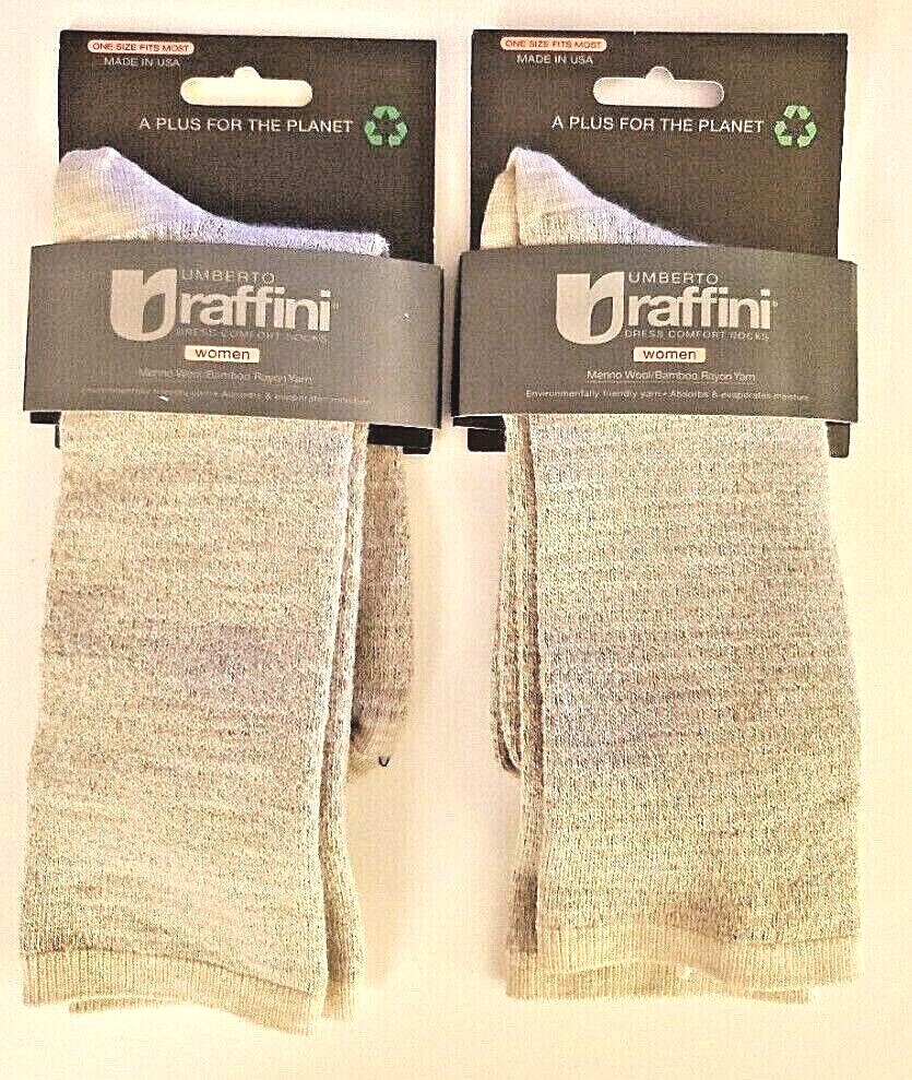 LOT OF 2 -Umberto Raffini Women WABI SABI Comfort Socks Merino Wool/Bamboo Rayon