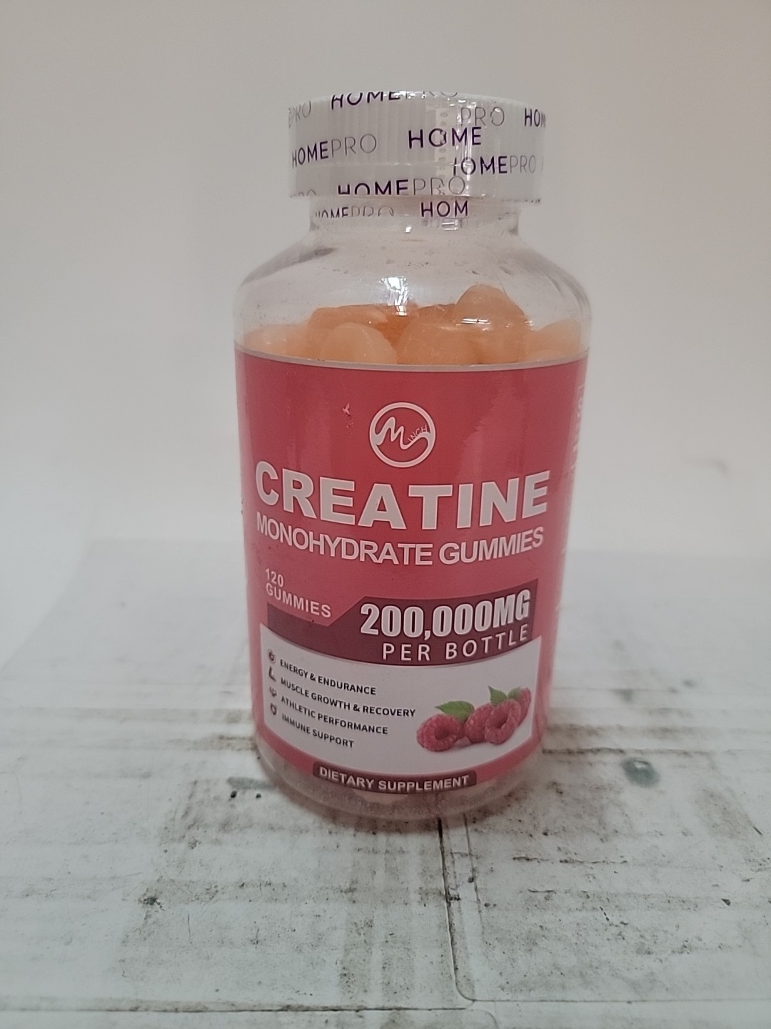 Creatine Monohydrate Gummies 5000mgTaurine 500mg L-Glutamine 120ct Berry BB11/26