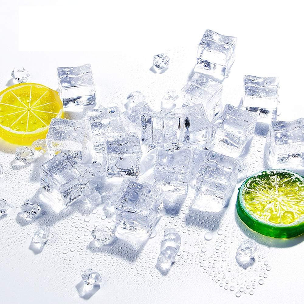 50 Pcs 20Mm Clear Fake Ice Acrylic Decorative Ice Cubes Display for Home Decora