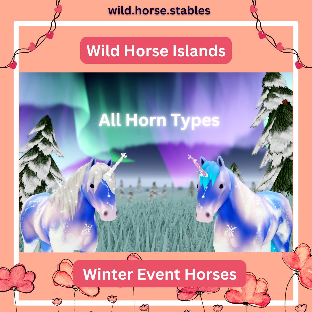 Wild Horse Islands - Winter Event Horses (With Horns)