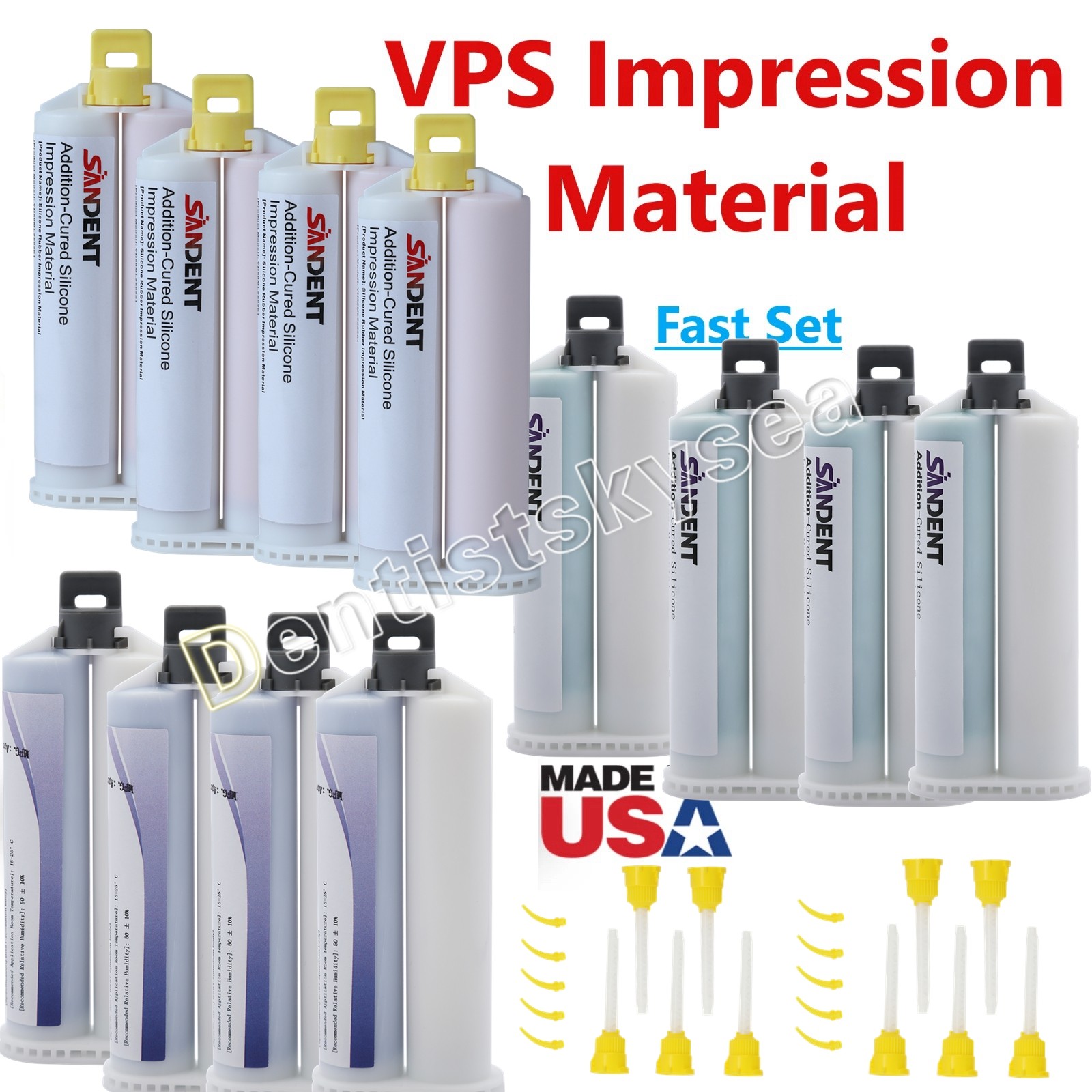 LIGHT BODY VPS PVS Dental Impression Material REGULAR Set 50ML Cartridge