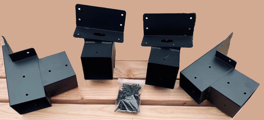 4 Pcs Outdoor 4x4 Compound Angle Brackets Deer Stand/treehouse/Swing Set+. Black