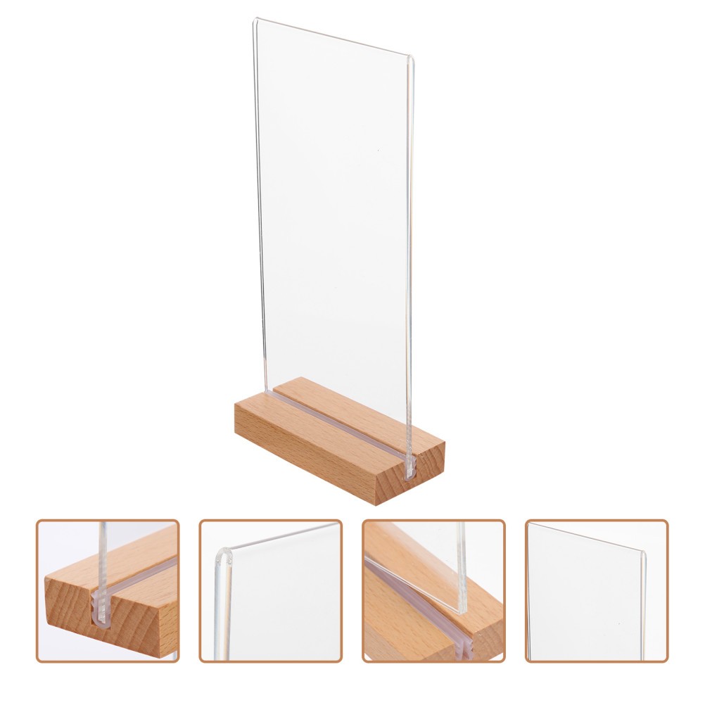 1Set Home Use Acrylic Photo Holder with Stable Base Multi Color Display Rack