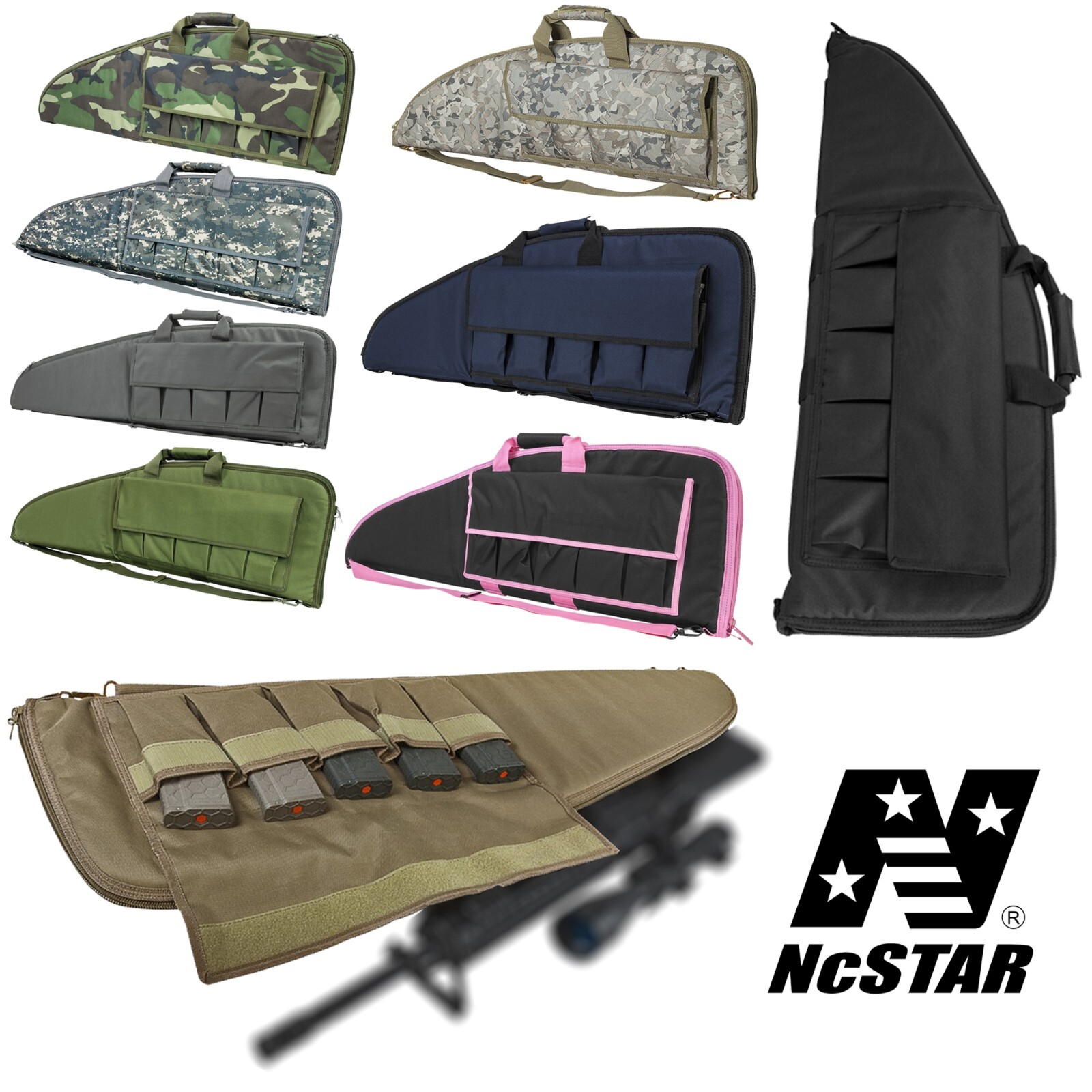 NcSTAR Tactical Single Rifle Carbine Padded Soft Case Range Carry Bag 36"-52"