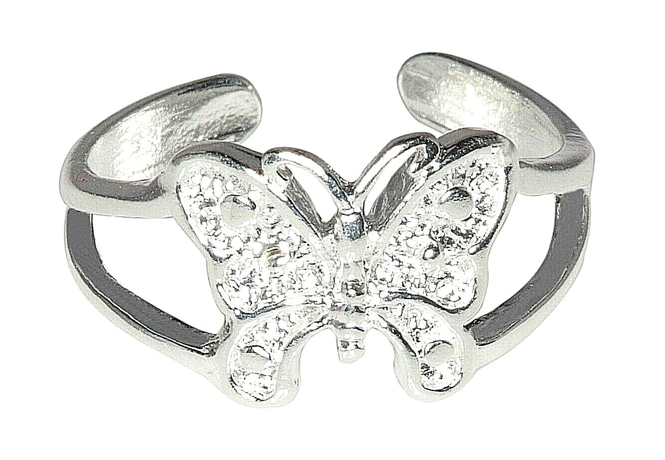 Sterling Silver .925 Beautiful Butterfly Toe Ring adjustable size | Made In USA