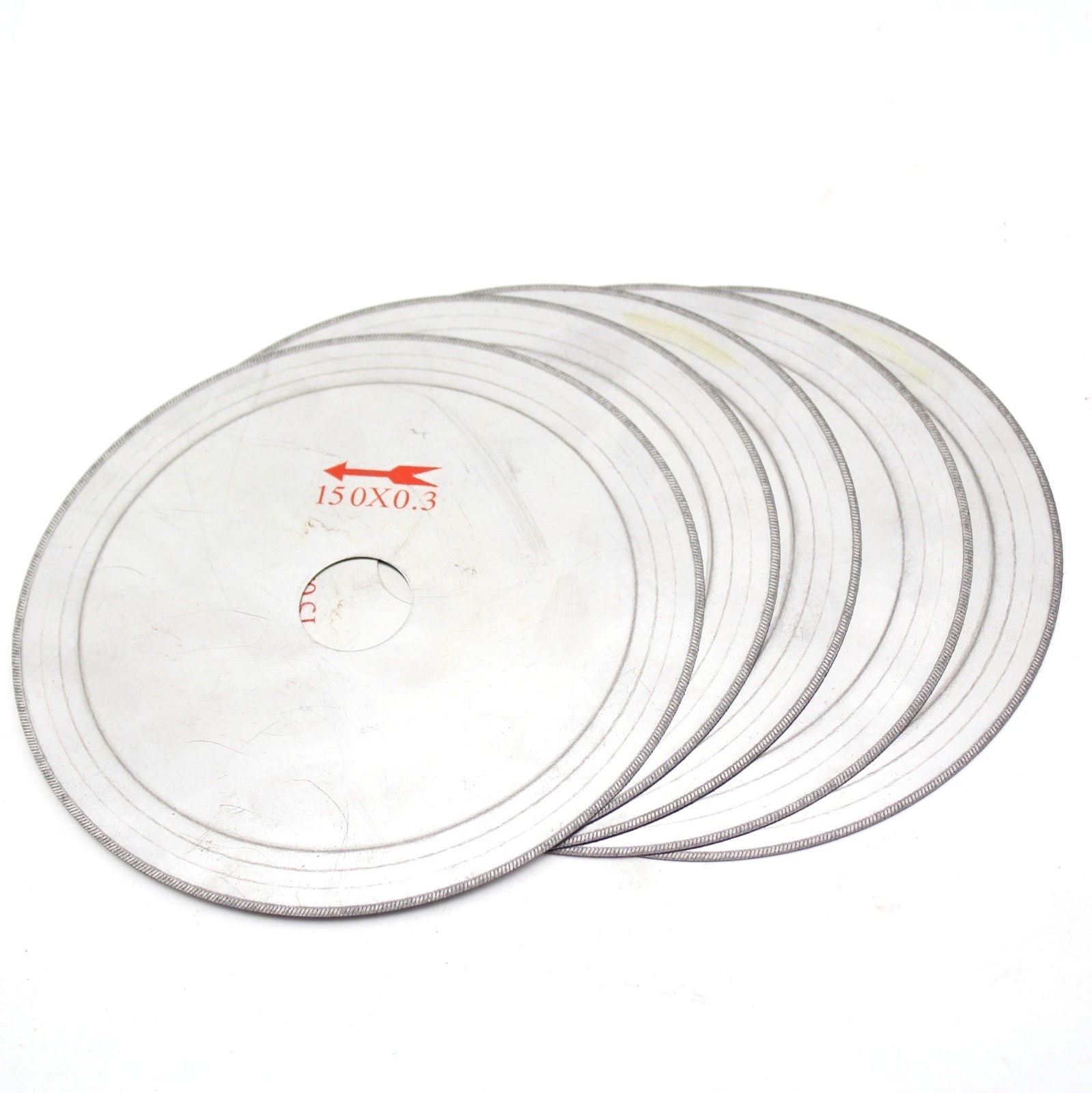 5 Pcs 6" Super-thin diamond lapidary saw blade Cutting Disc Arbor 25mm Rim 0.4mm