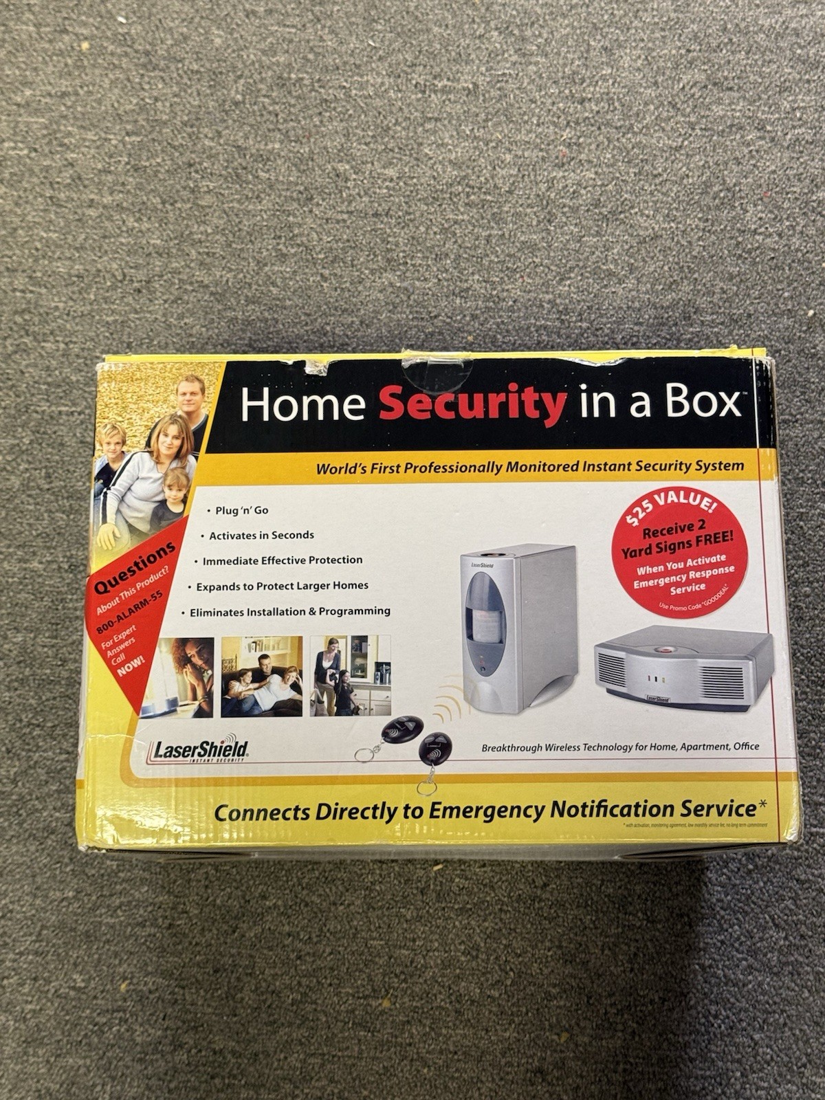 LaserShield Instant Security System Plug N Go Professional Monitoring .