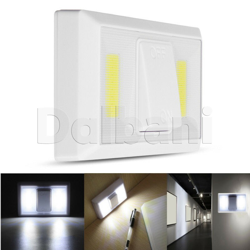 Night Light Switch Portable Easy Mount No Wire 3W 200 Lumen 3 AA Batteries