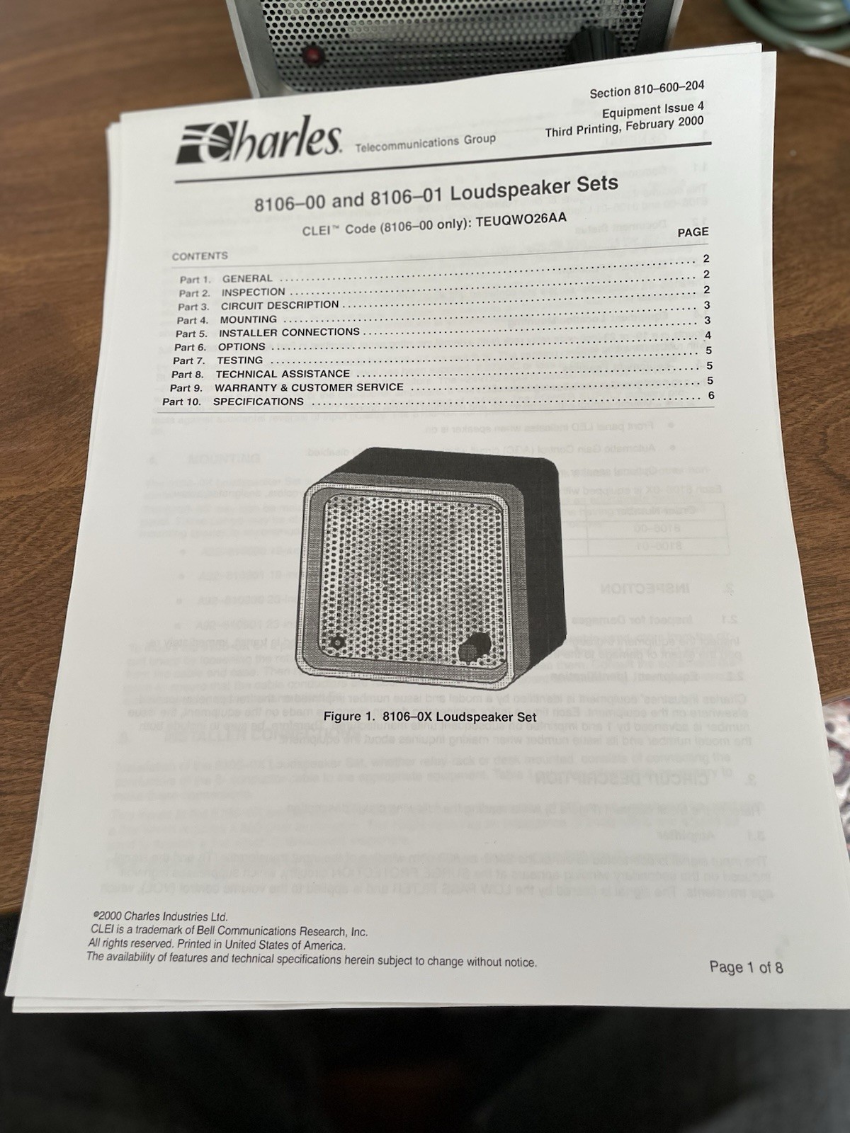 Charles 8106-00 Loudspeaker