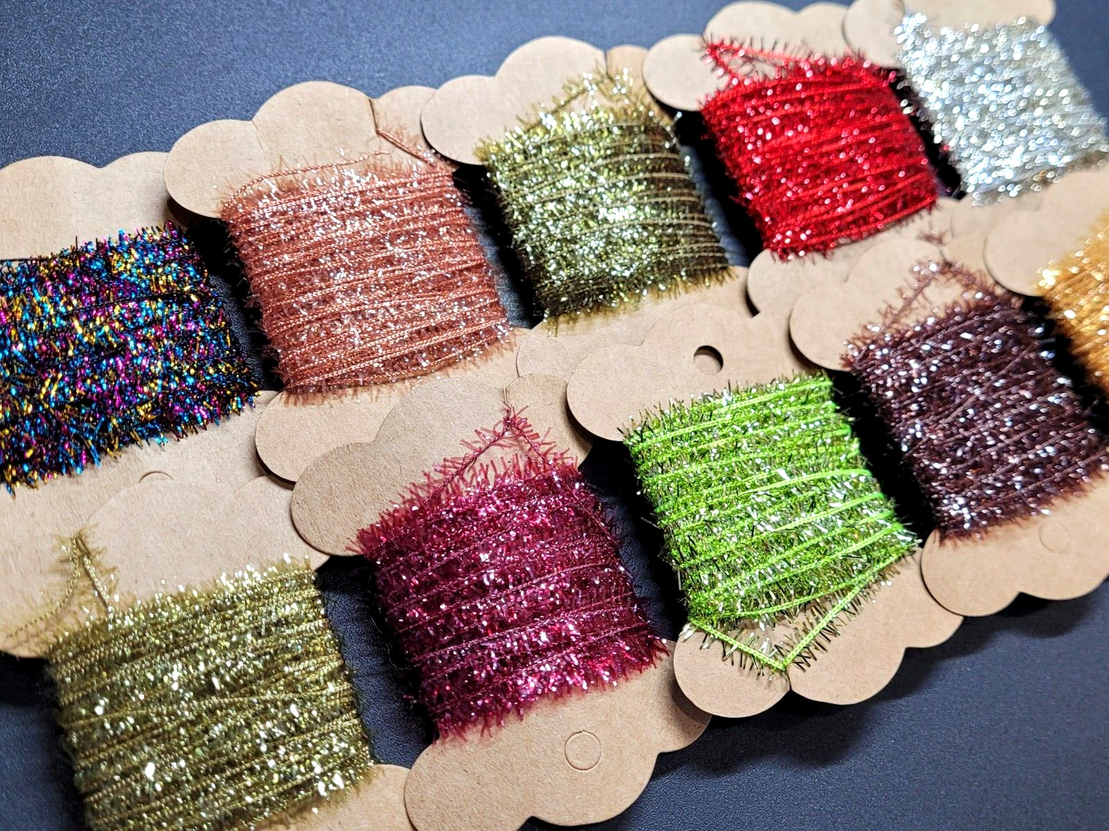 MICRO TINSEL CHENILLE - 10 COLORS - Fly Tying Material - 4mm X 5 Yards ea. - NEW