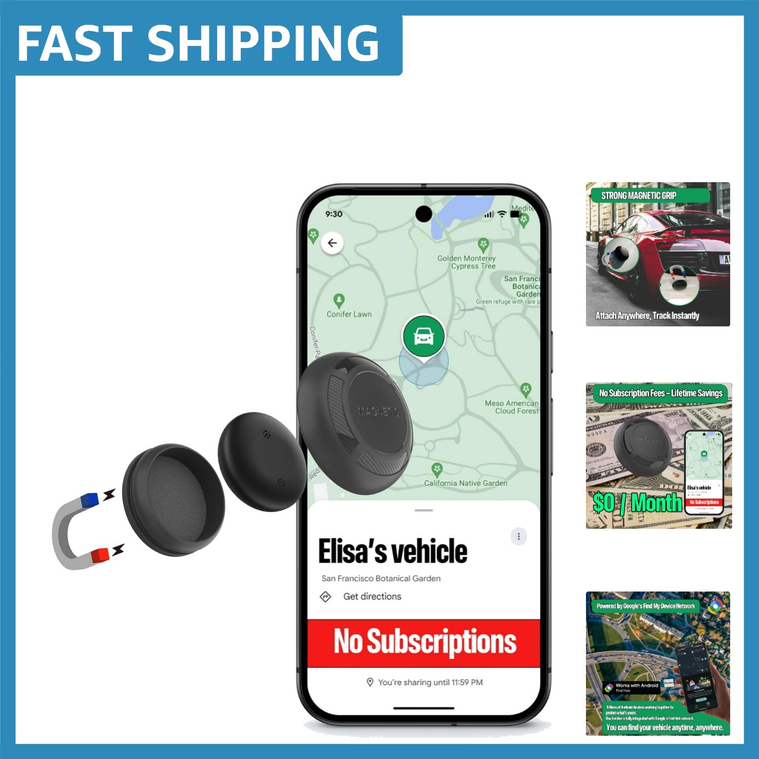 360-Degree Vehicle Monitoring with Subscription-Free Magnetic Hidden GPS Tracker