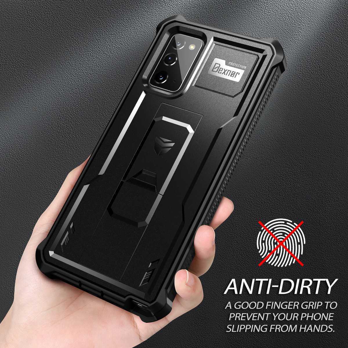 Dexnor Full Body Shockproof Case for Samsung Galaxy Note 20 Built-in Kickstand
