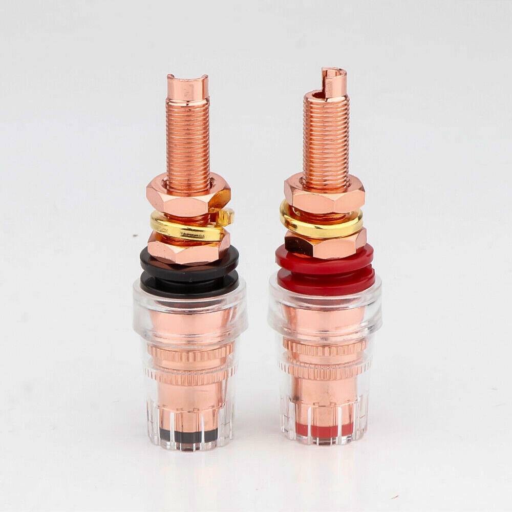 8PCS Hi-End Pure Copper Binding Post Amplifier Speaker Banana Jack Adapter 4MM