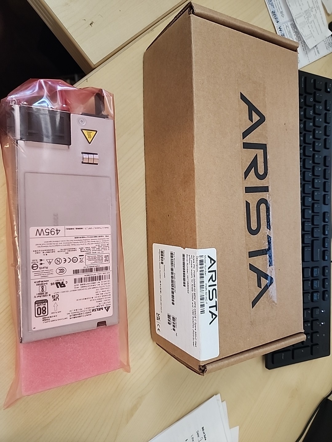 Lot Of 2 Arista PWR-501AC-F 495W Power Supply's