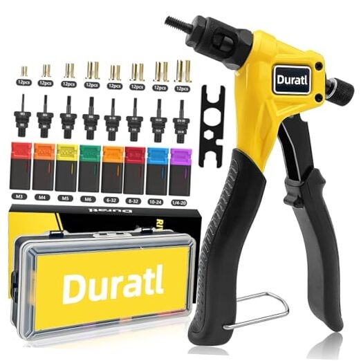 8-Inch Yellow Nut Tool Kit for Tight Spaces - Yellow Rivet Nut Tool Kit