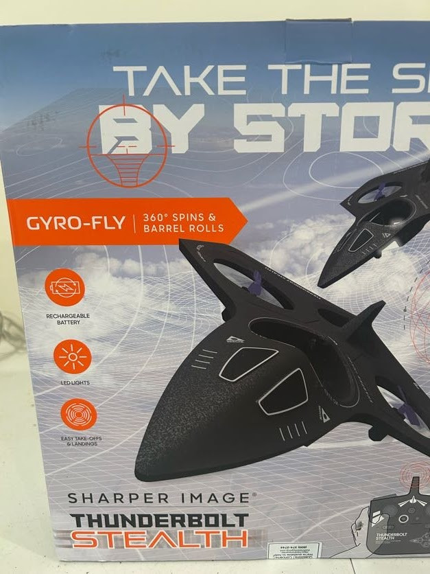 Sharper Image Thunderbolt Stealth Drone Gyro-Fly Rechargeable With Flight Assist