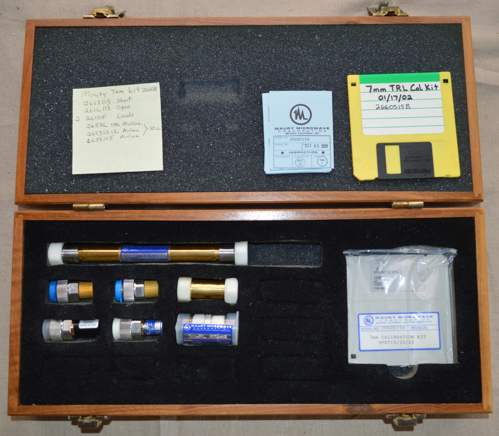 Maury 2660B 7mm Cal Tri Kit for 8719/20/22 DC to 18 GHz with data on floppy disk