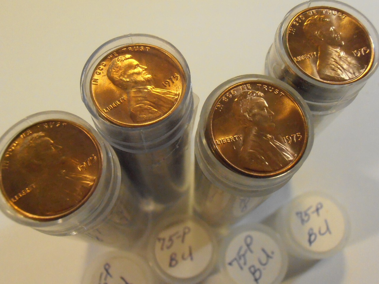 1975 P BU Lincoln Cent Roll, ONE ROLL