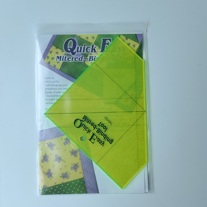 1PC Quick and Easy Miter Binding Tool with Ruler Template Quilting Tool #QEMBT