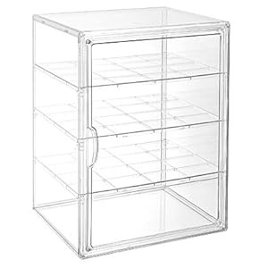 Pastry Display Case，4-Tier Adjustable Clear Bread Stora with Magnetic