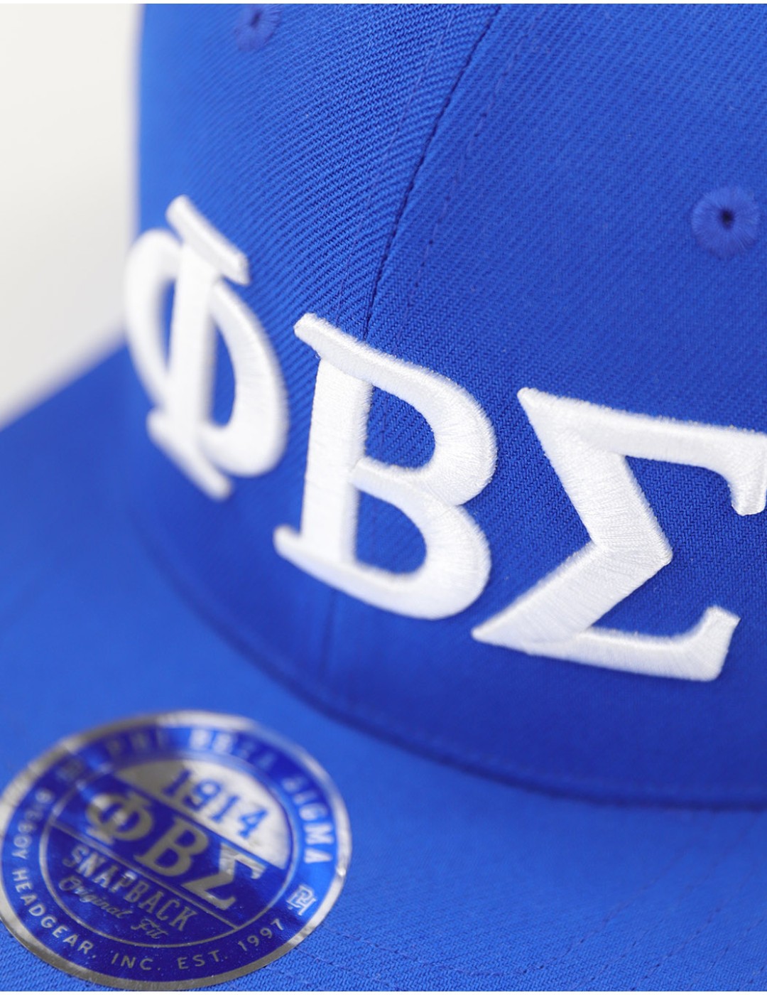 Big Boy Phi Beta/Β Sigma Divine 9 S144 Letter Snapback Cap [Royal Blue -...
