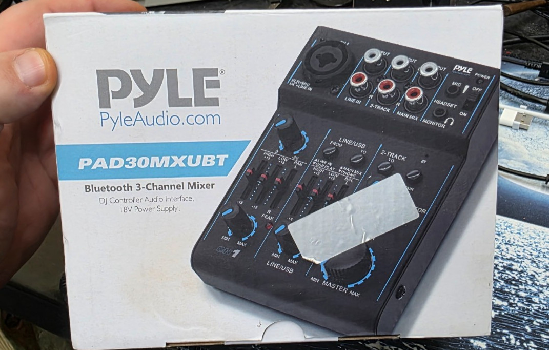 Pyle Digital 3-Channel Mixer DJ Controller Audio Interface w/USB Port PAD30MXUBT