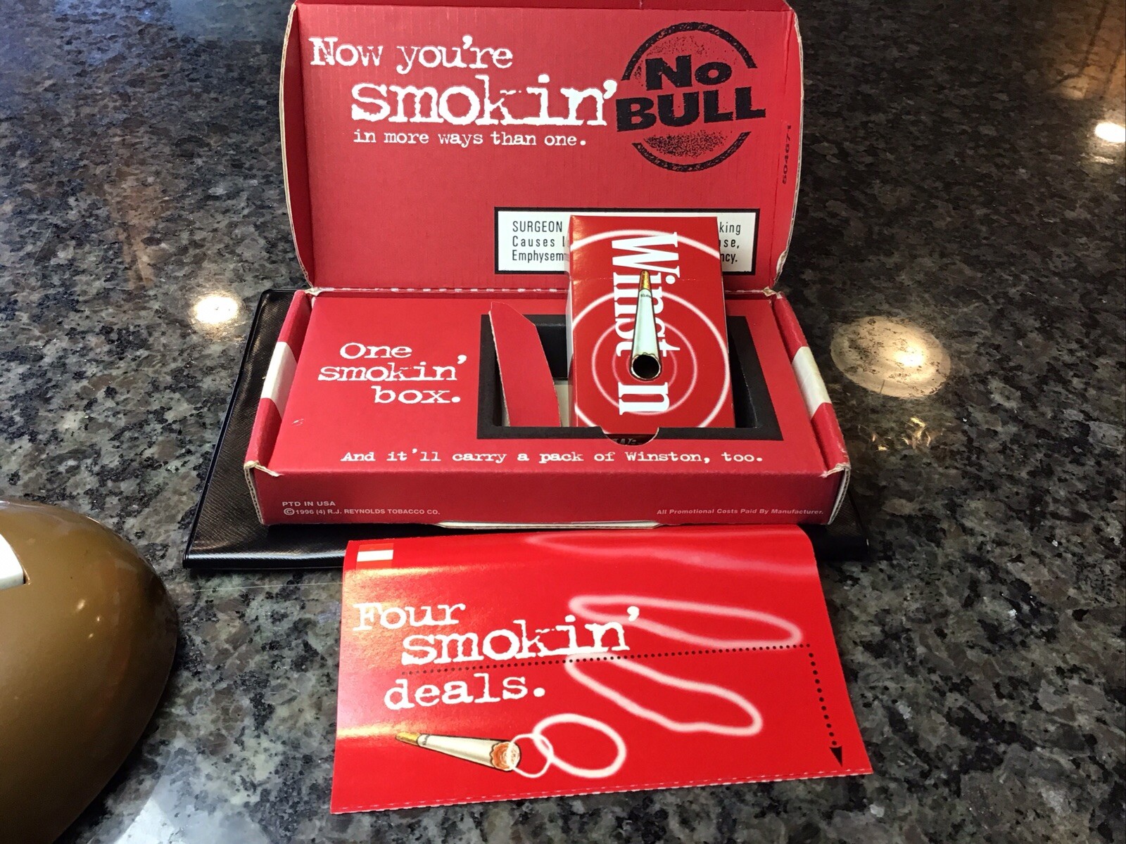 WINSTON CIGARETTE Advertising Premium This Box is Smokin' Blows Smoke Rings 1996