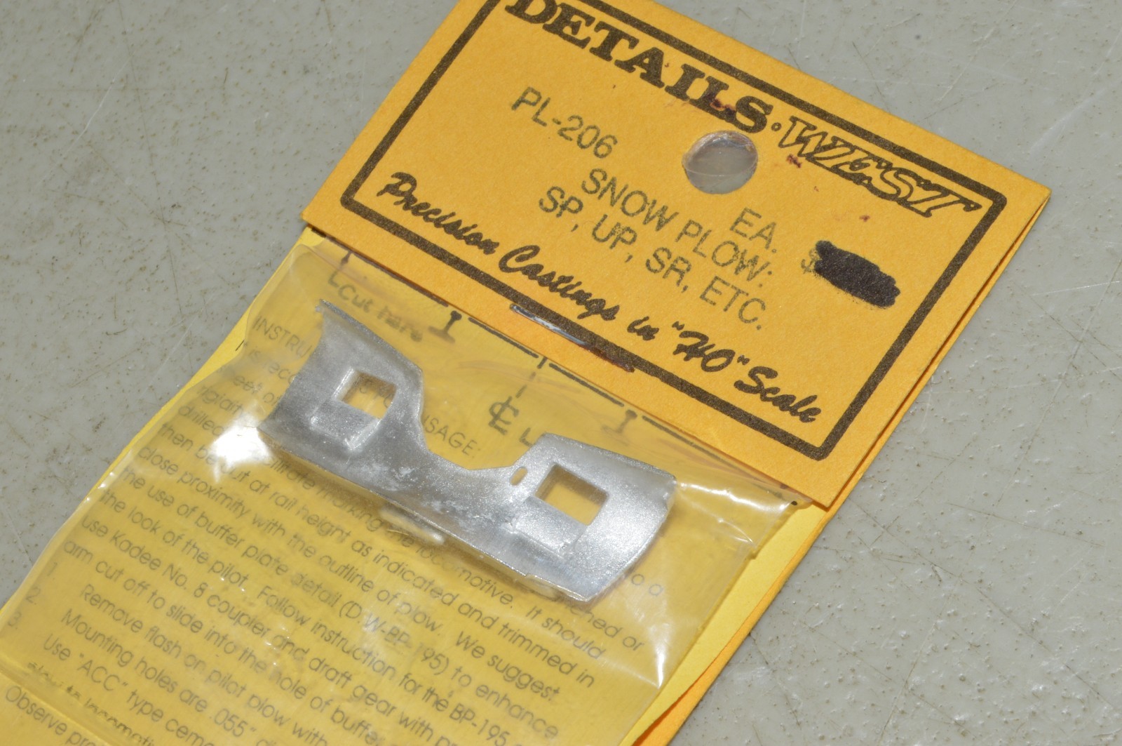 HO scale locomotive PARTS Details West PL-206 snow plow HIGH SP UP SOU NS