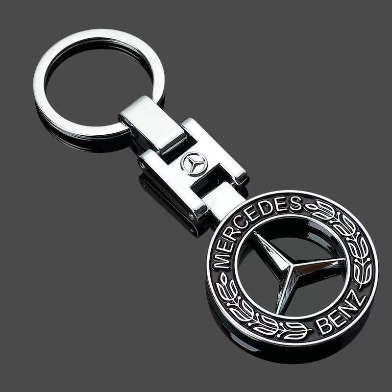 Double-Sided Car Keychain Metal Key Ring Auto Key Holder Accessory for Mercedes