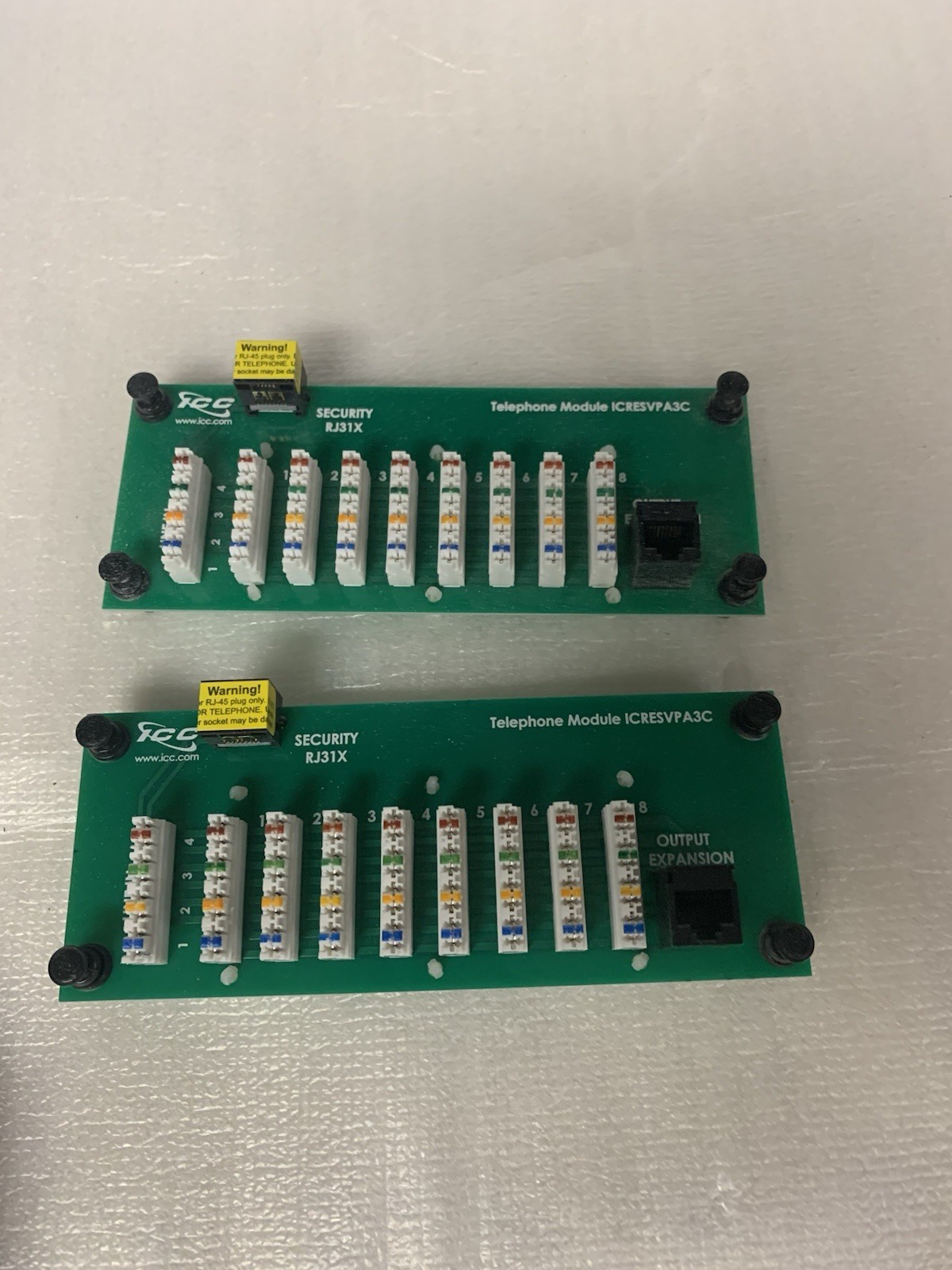 ICC ICRESVPA3C 8-Port Telephone Module with an RJ31X jack Set Of 2