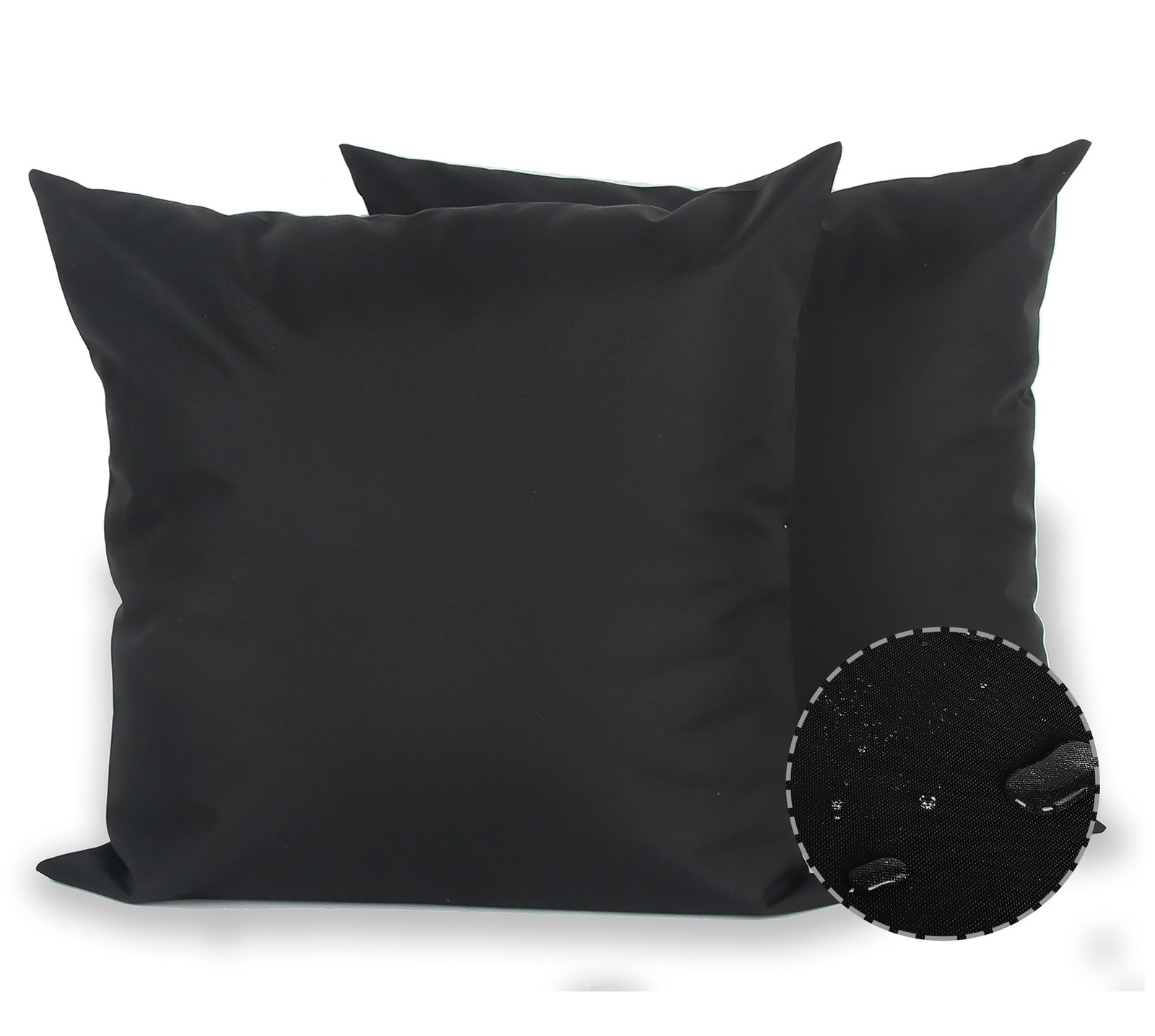 Sigmat Waterproof Outdoor Pillow Covers Fade 18" x (Pack of 2), Black