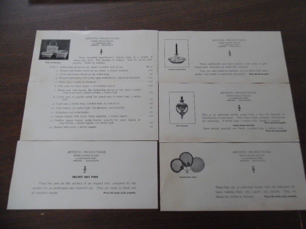 c.1915 Minnie Morgan Williams Artistic Productions Basket Handicraft leaflet Lot