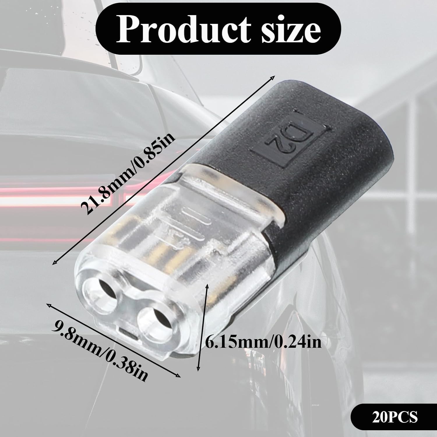20 PCS Double-Wire Plug-in Connector, Quick Solderless Wire Splice Connector, Lo