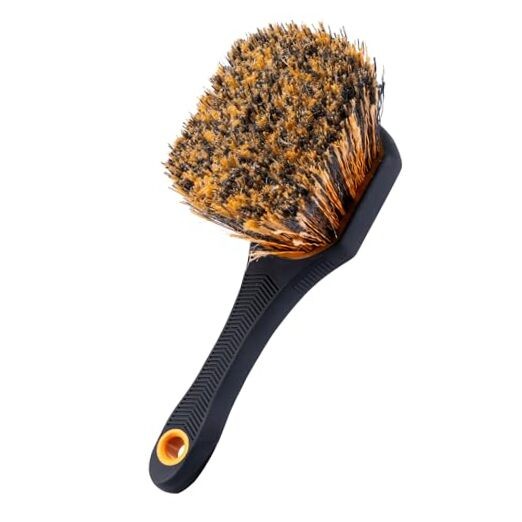 Wheel Spoke Brush Soft Bristle Car Detailing Wheel Brush, Rubberized Handle
