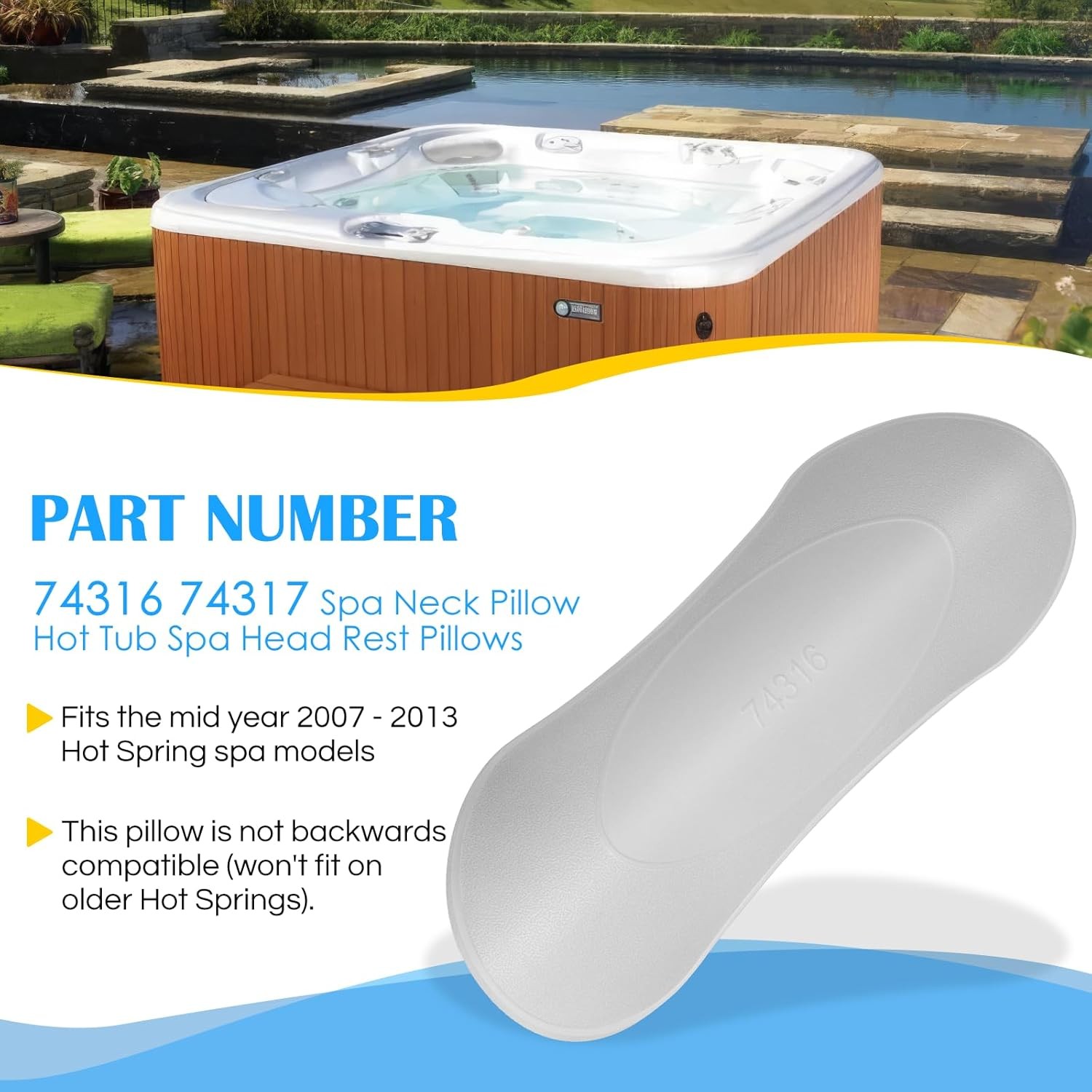 3PCS 74316 74317 Hot Tub Spa Pillow for 2007-2013 Hot Spring Highlife Aria Envoy
