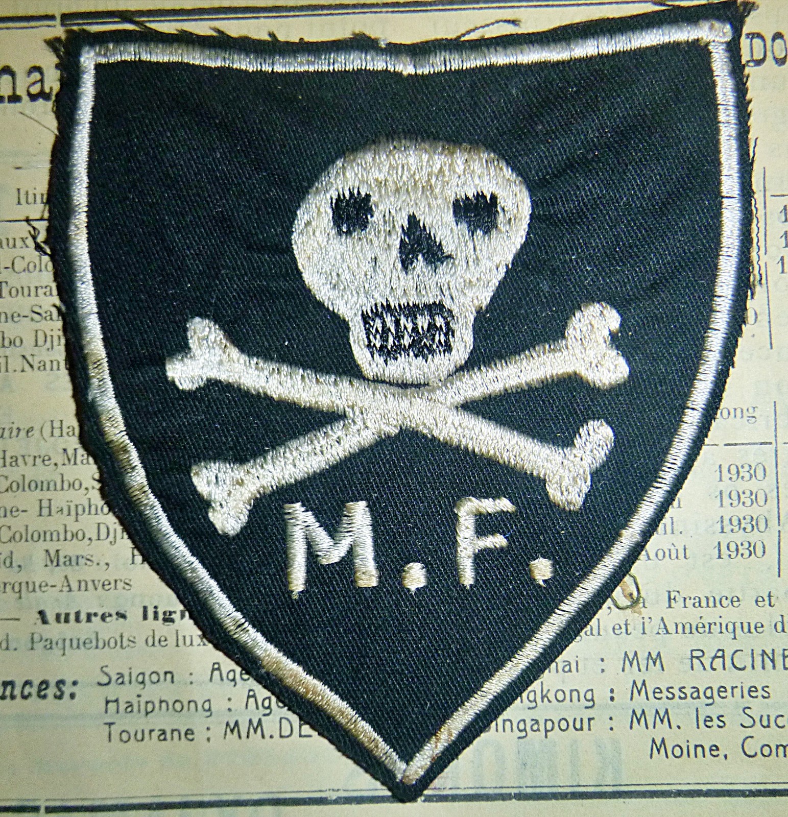 Skull and Crossed Bones - Rare Newspaper Patch - Mike Force - Vietnam War, E.230