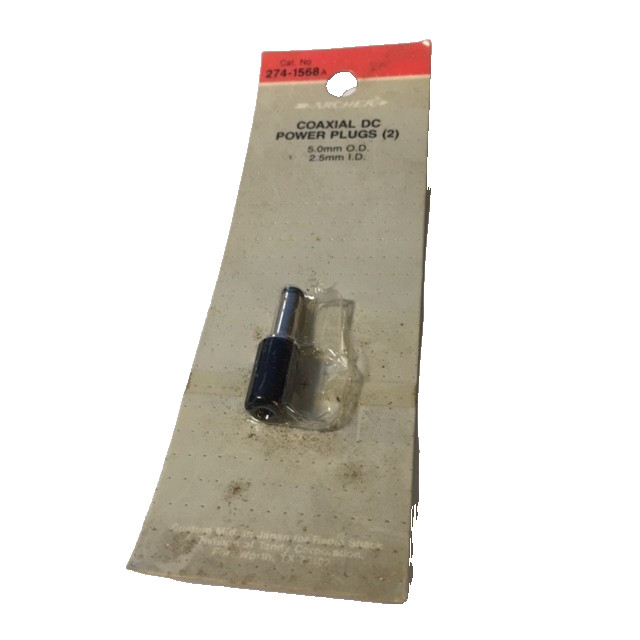 Archer (Radio Shack) 274-1568A Coaxial DC Power Plug , 5mm O.D, 2.5mm I.D