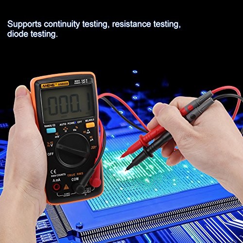 True-RMS Digital Multimeter Tester - AN8008 Measures AC/DC Voltage Ammeter