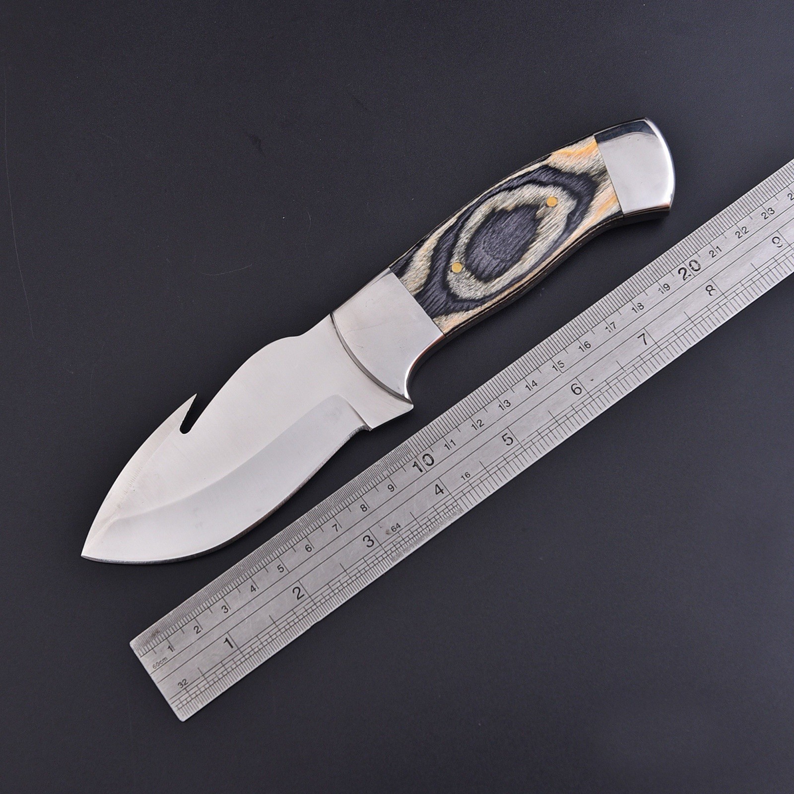 Handcrafted Fixed Blade Gut Hook Drop Point Hunting Skinner Knife