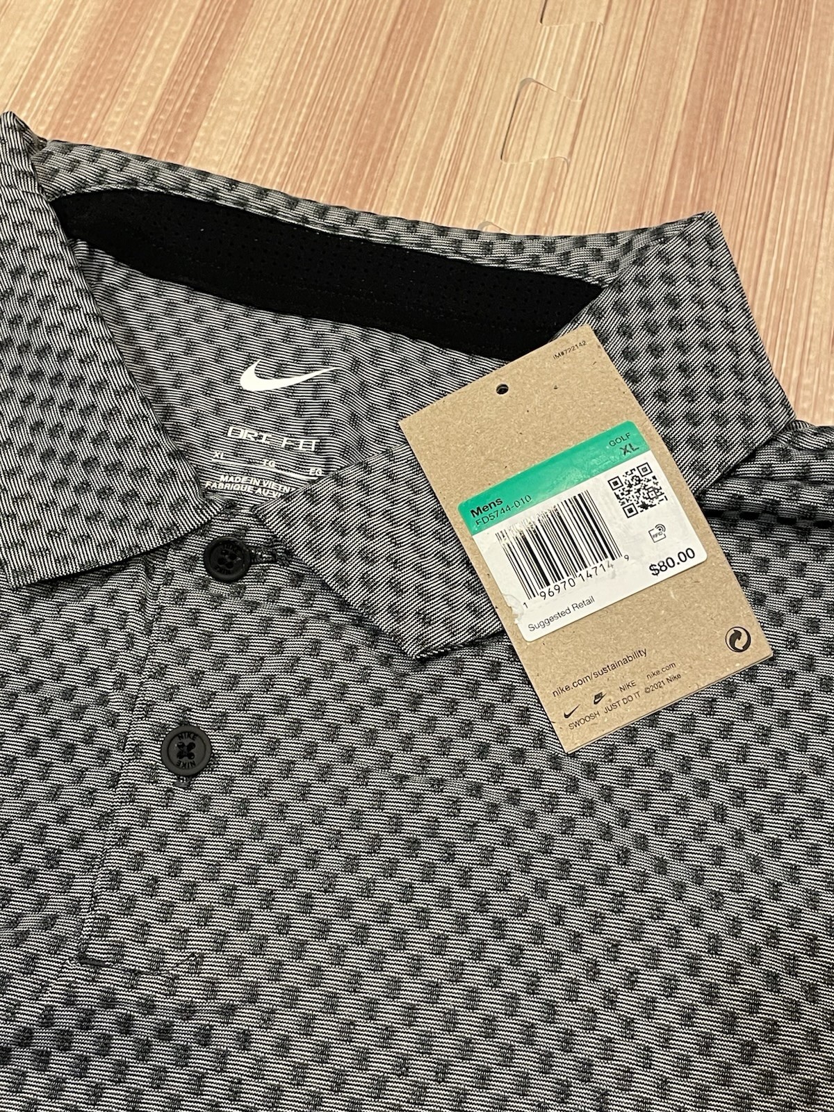 NEW Nike Dri-FIT Tour Jacquard Golf Polo - FD5744-010 Men's XL (MSRP:$80)