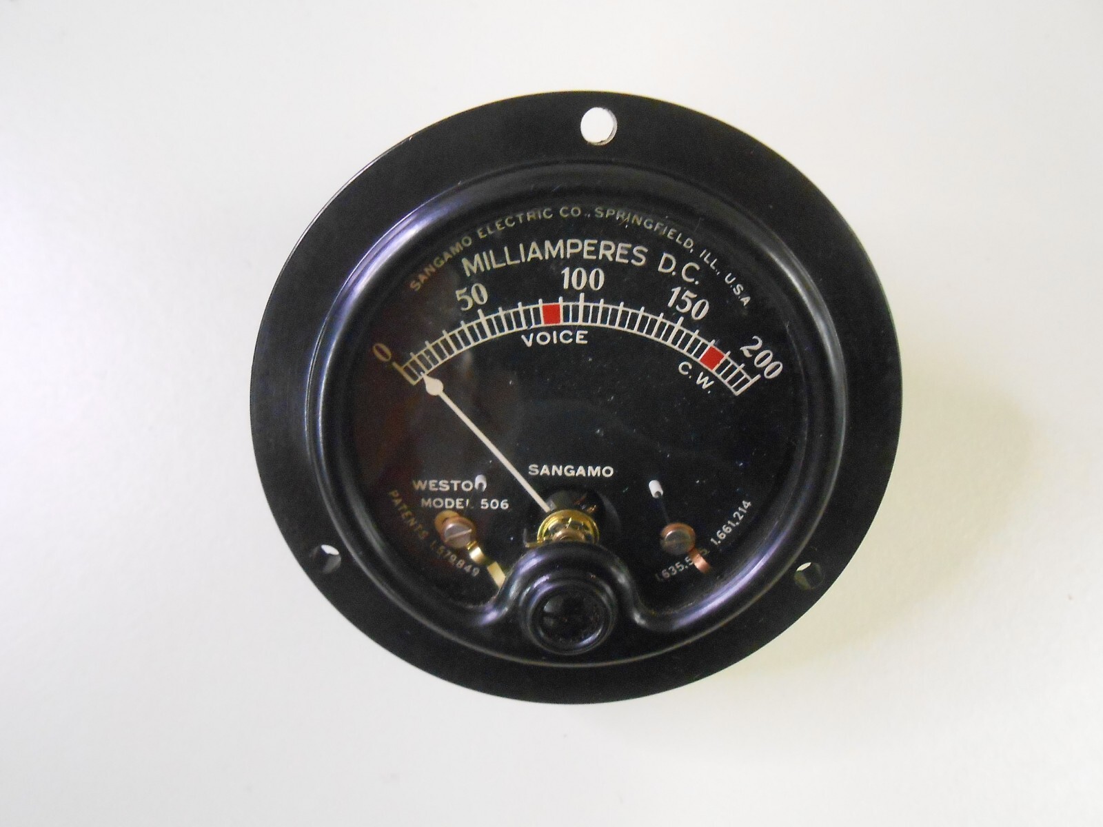 NOS Sangamo Model 506 Millammeter Range 200 Milliamperes D.C.