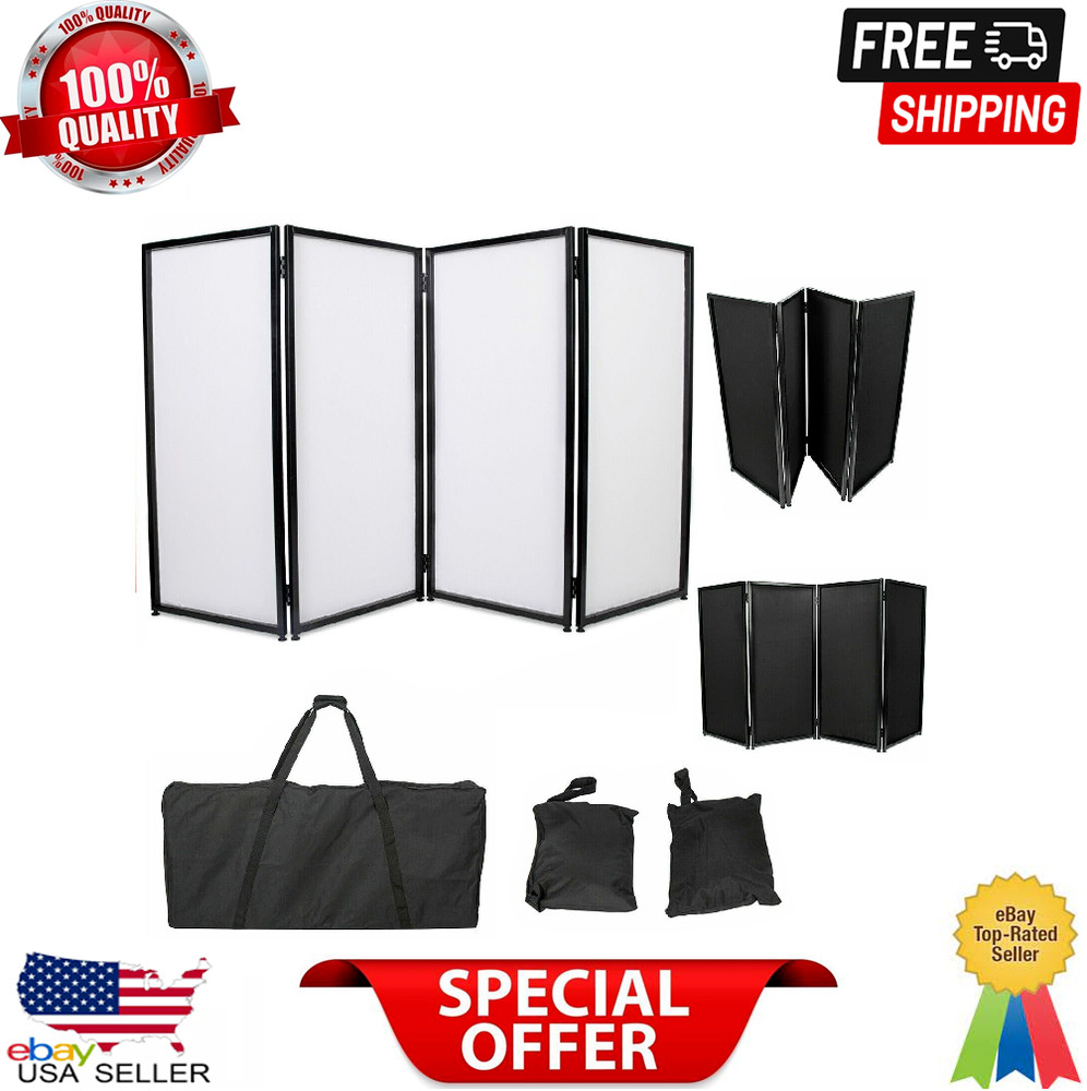Portable DJ Event Facade Black/White Scrim Frame Booth w/ Travel Bag Case