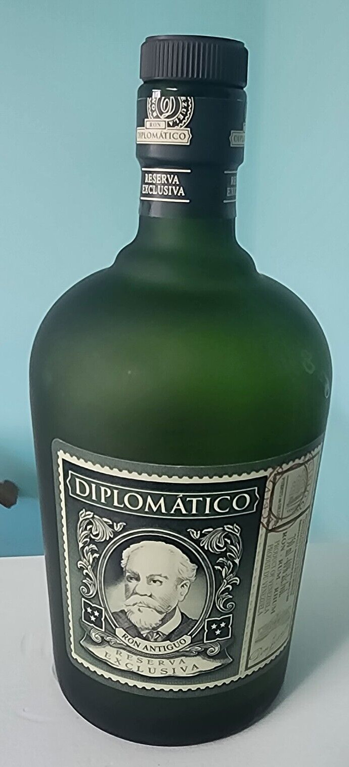 Empty RUM Bottle Diplomatico Reserva Exclusiva  750ML Green Bottle