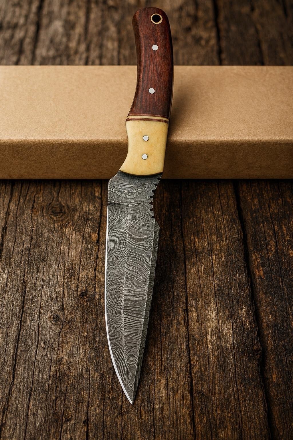 Handmade Forged Damascus Fix Blade Hunting SKINNER Knife Outdoor Tactical Chef