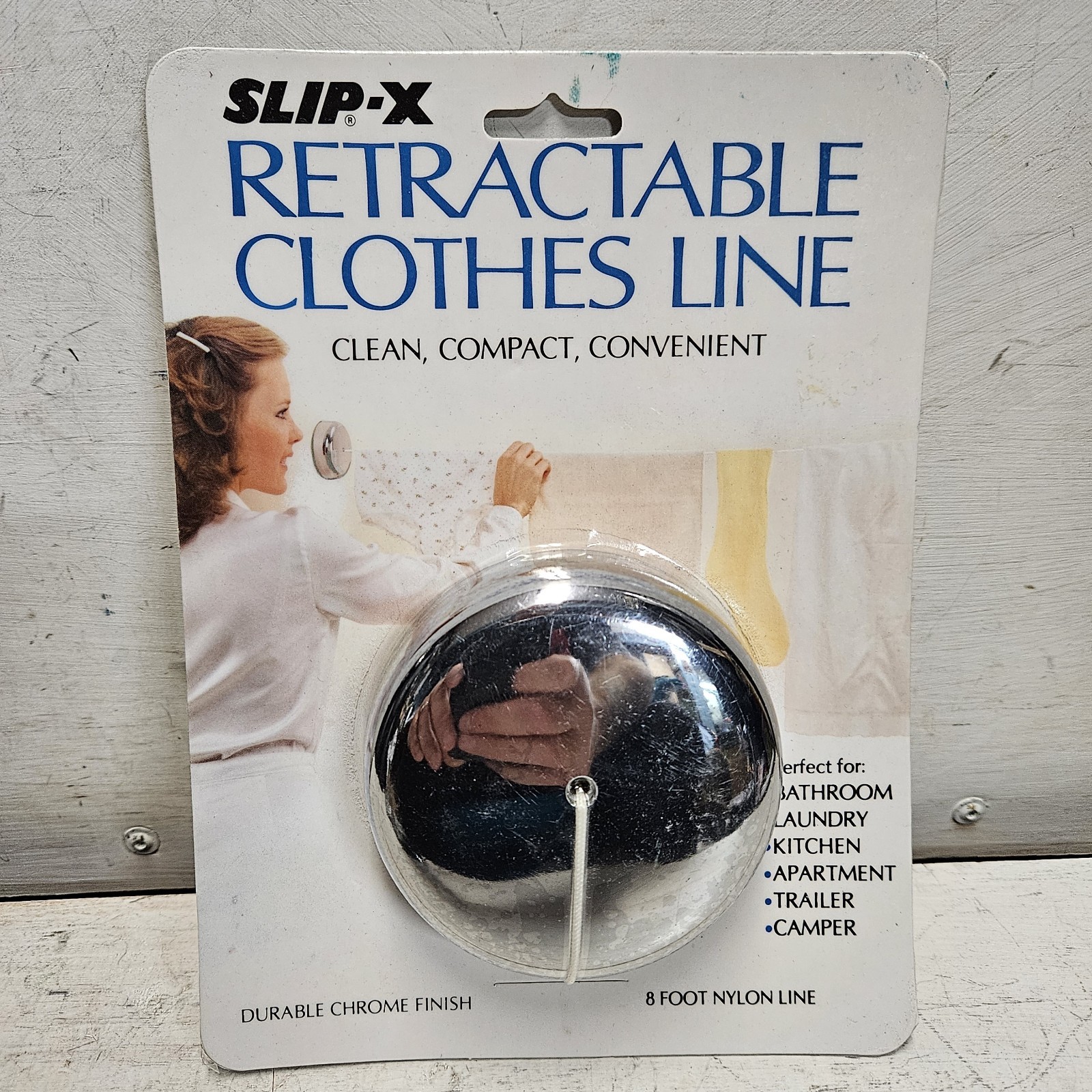Bissell SLIP-X Retractable Clothes Line New Chrome Laundry Camping