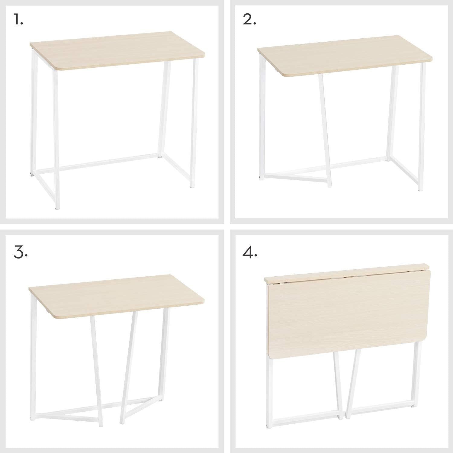 Folding Desk Small Foldable Desks 31.5" Small Spaces Space Saving Computer Table