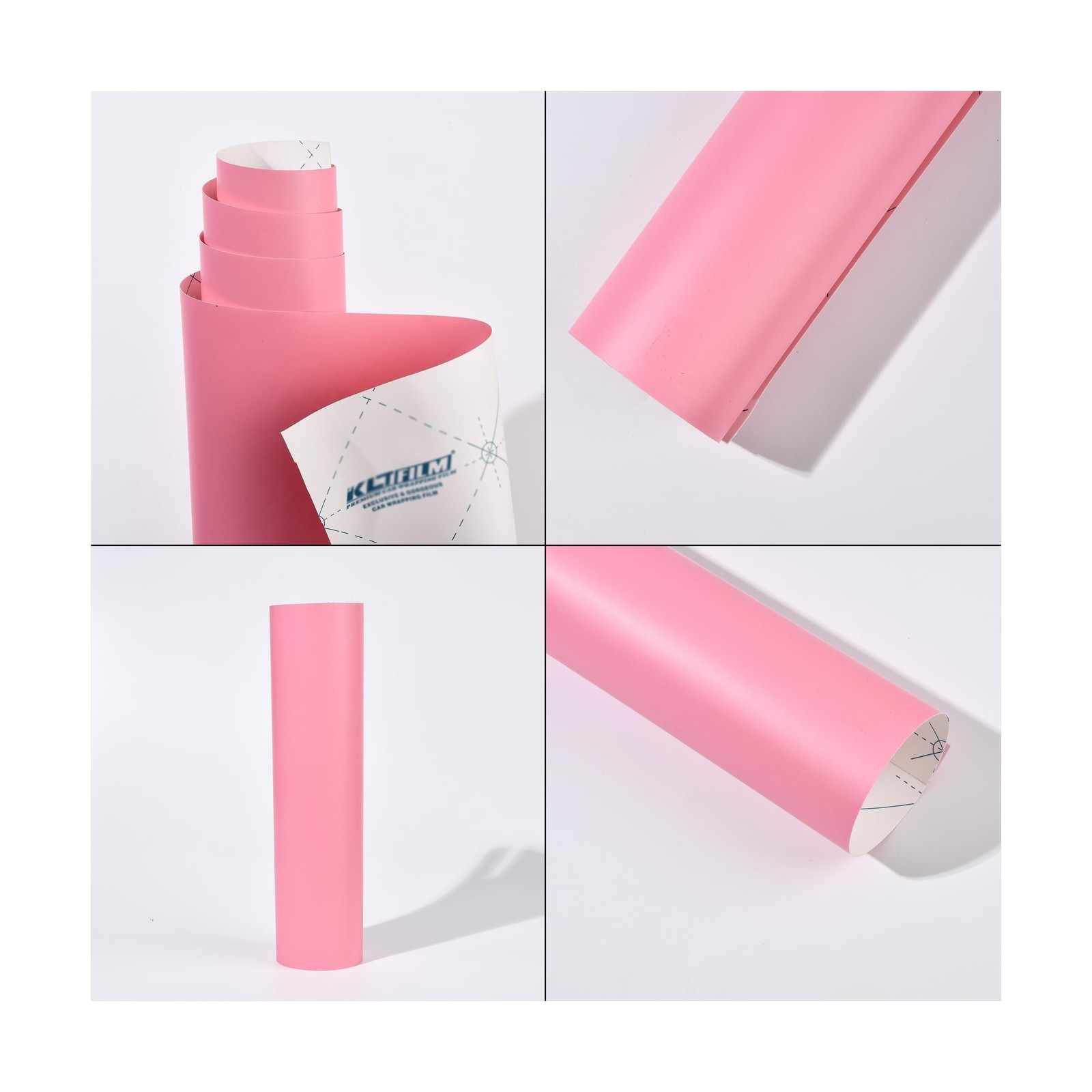 Matte Pink Car Vinyl Wrap Film Charming Pink Satin Finish Self Adhesive DIY C...